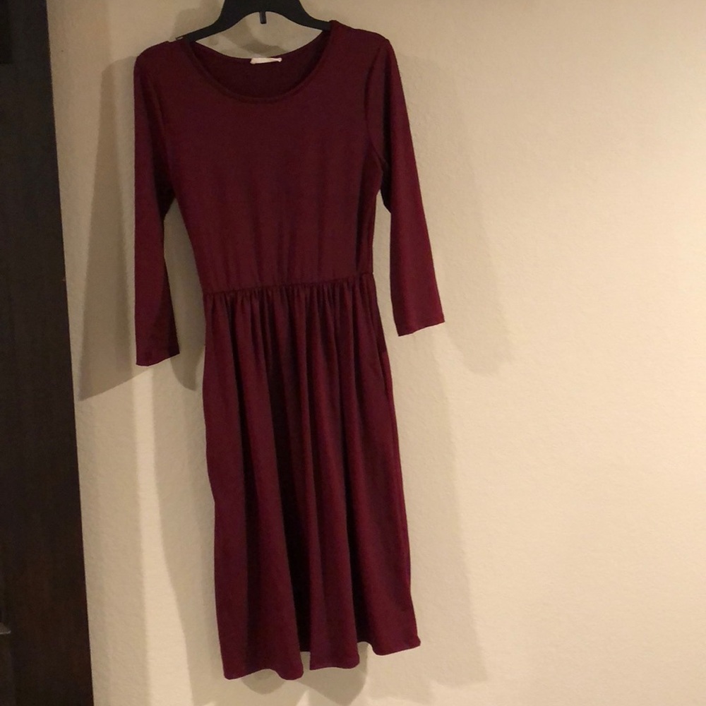 Soft polyester spandex dress.